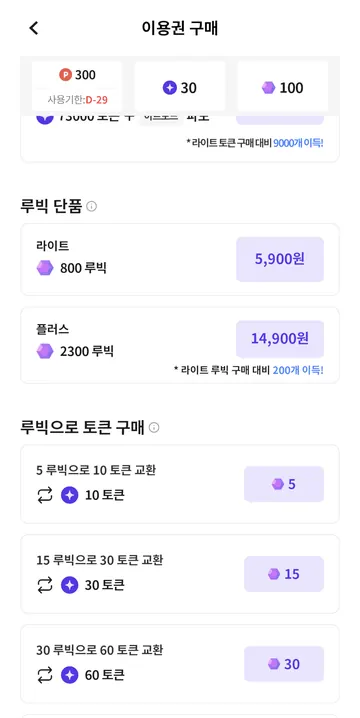 루빅 가격과 토큰 교환